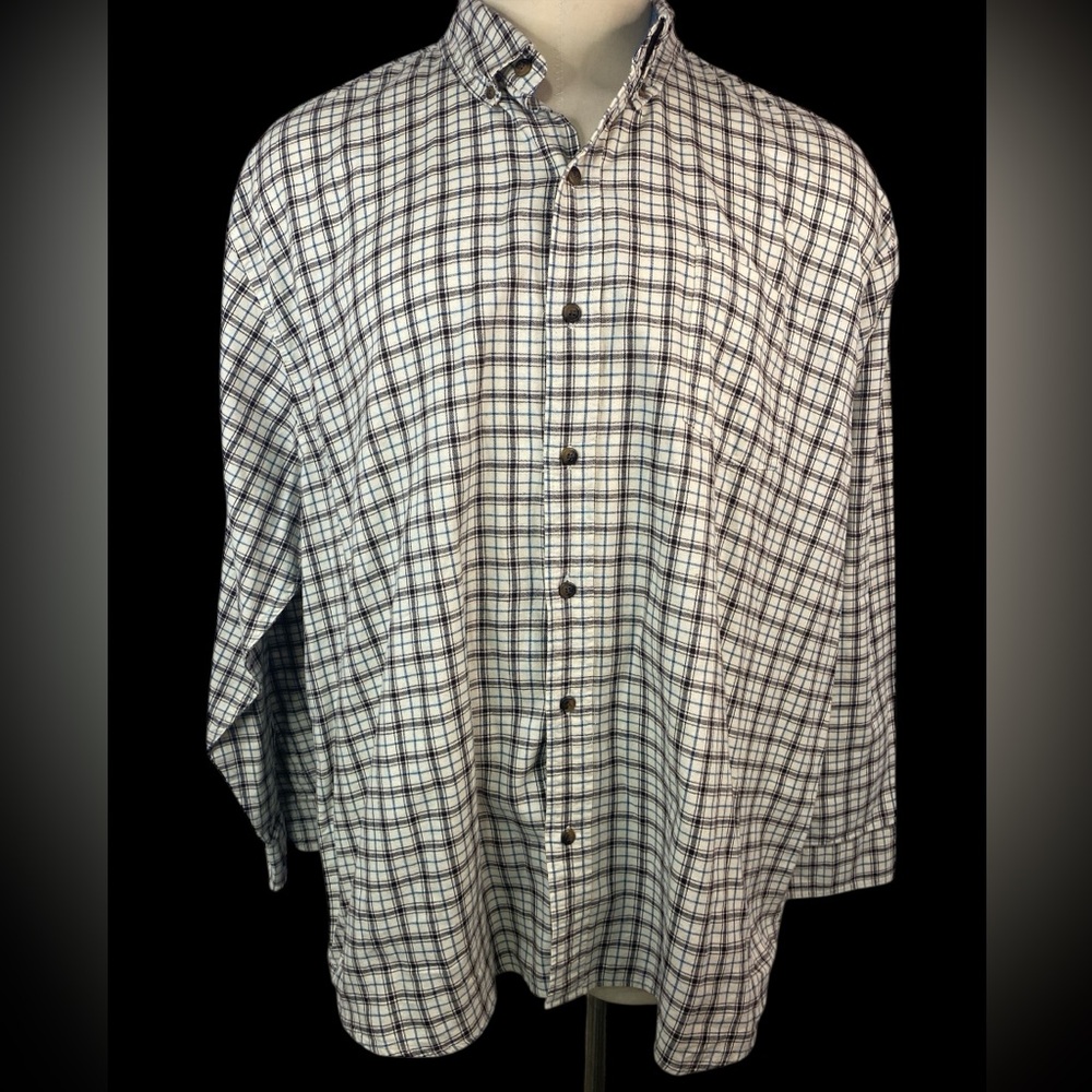 C.E. Schmidt Workwear LS BU Cream, Brown and Blue Plaid Men’s 3X